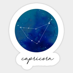 Capricorn Watercolor Zodiac Constellation Sticker